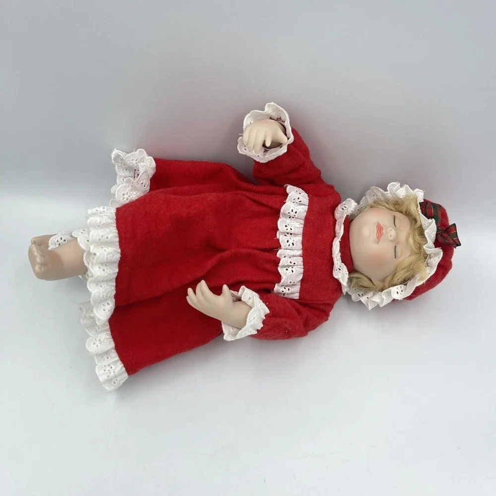 The Danbury Mint Porcelain Doll Waiting for Santa by Elaine Campbell Perfect!